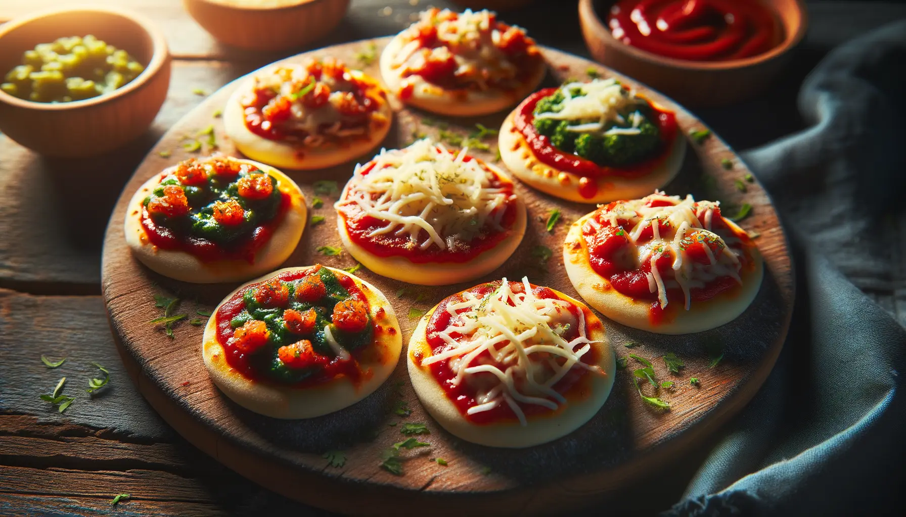 Mini-Pizzen als kinderfreundliche Abendessen Idee für die Familie