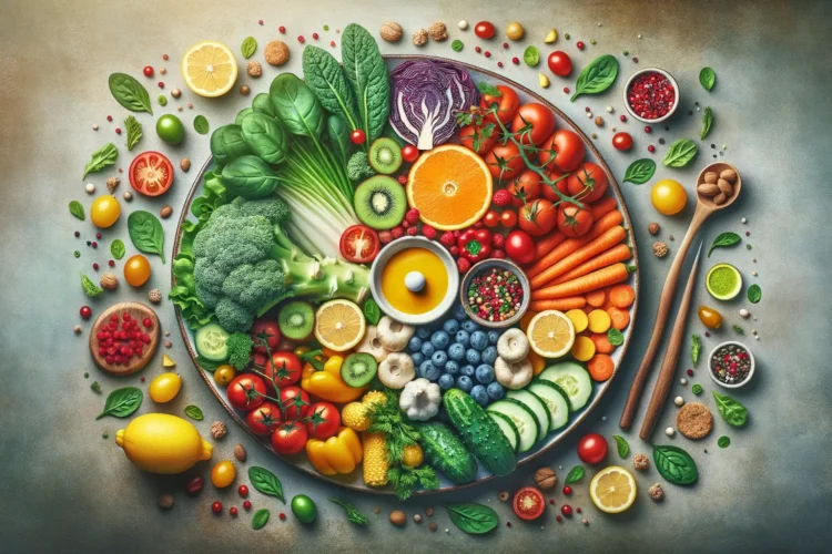 Vielfältige Abendessen Ideen mit gesunden und schnellen Gerichten auf einem Teller